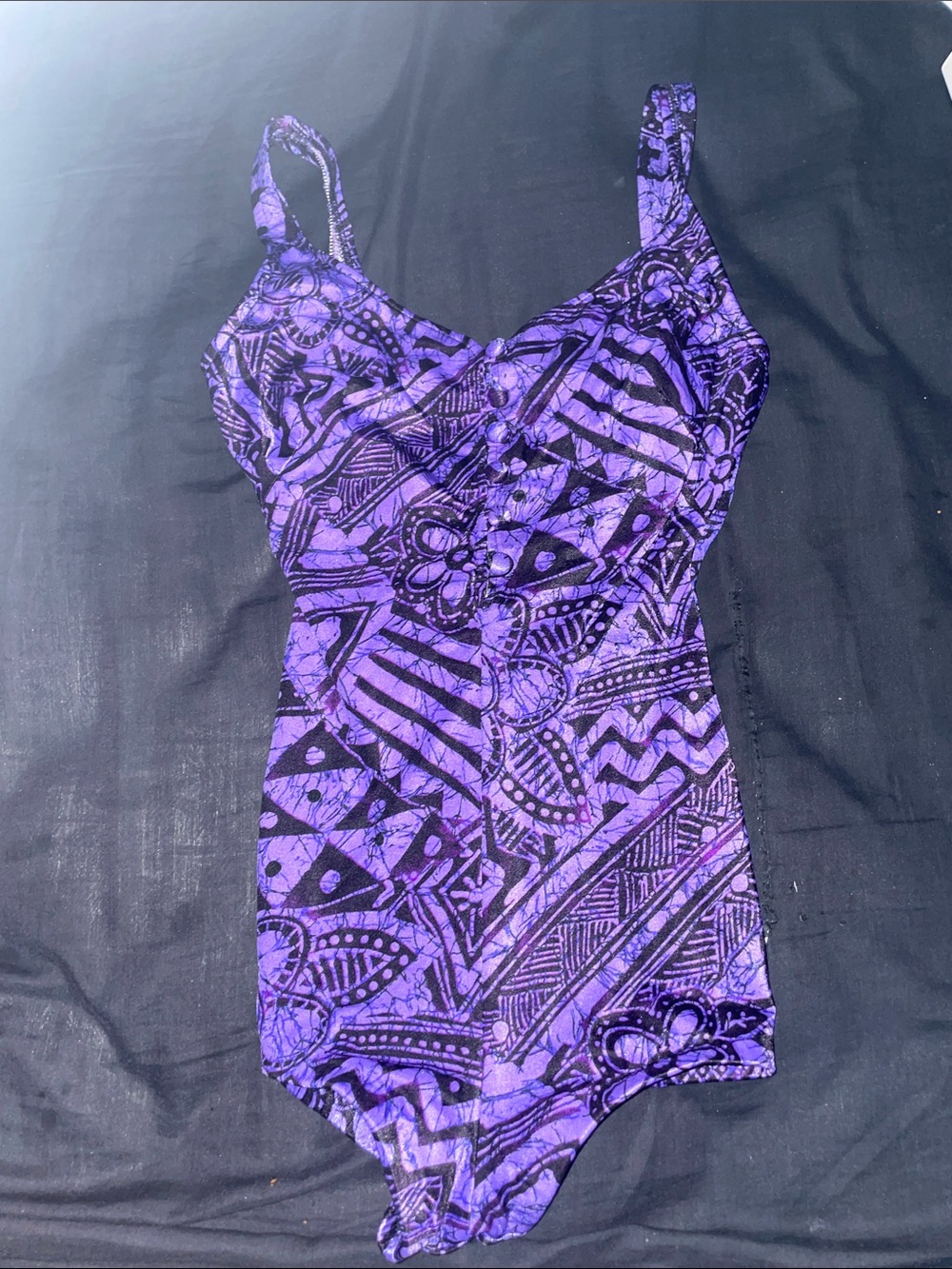 Maxine of Hollywood Purple Patterned One-Piece Swimsuit